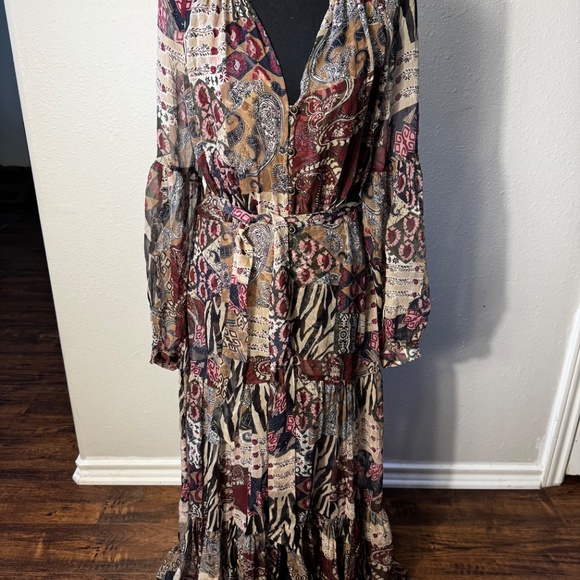 VERONICA BEARD Silk Isra Multi Print Maxi Dress - Size US 6 EXCELLENT condition! - Picture 4 of 9